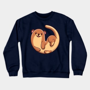 Cute Otter Cartoon Illustration Crewneck Sweatshirt